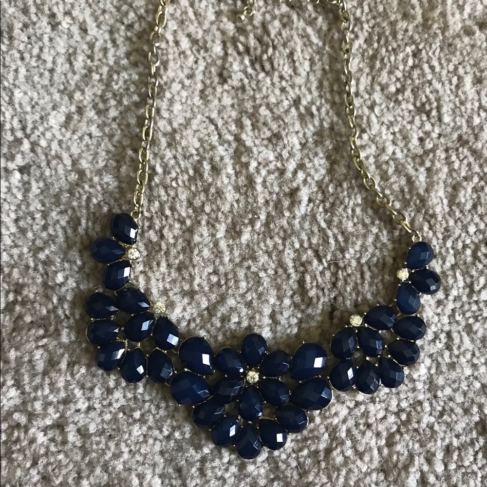 Francesca’s navy statement necklace